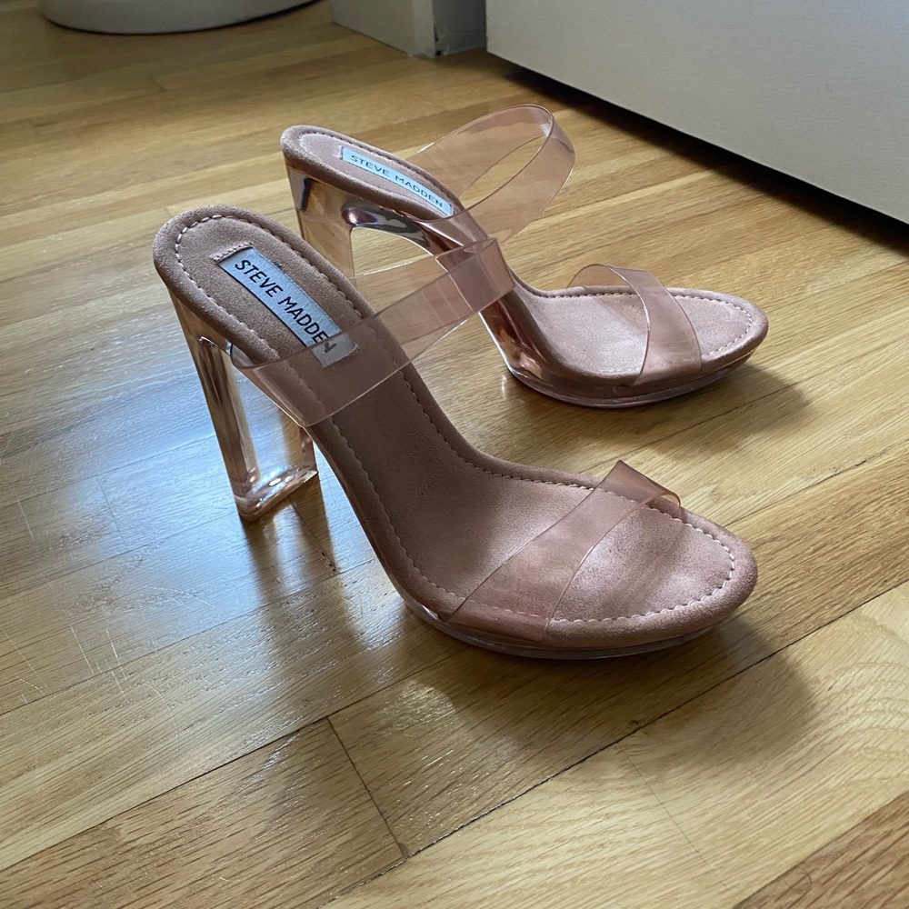 Dusty rose clear Steve Madden heels